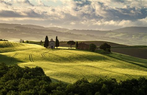 Landscape Italy Tuscany Field Wallpaper Coolwallpapersme
