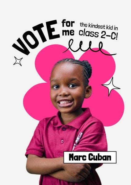 Pink Simple Student Council Election Campaign Poster Template And Ideas