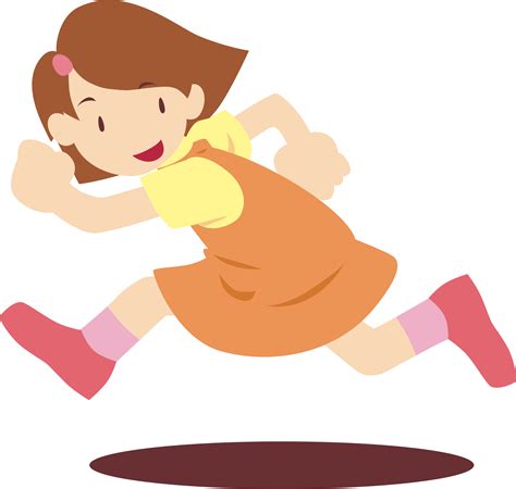 Cartoon Girl Running A Race