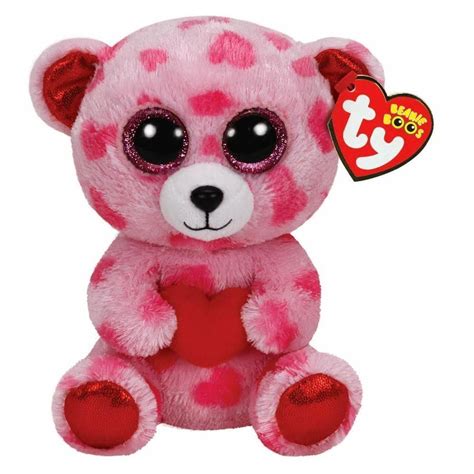 New Ty Beanie Boos Sweetikins The Bear With Red Heart Valentines Glitter Eyes Small 6 Plush