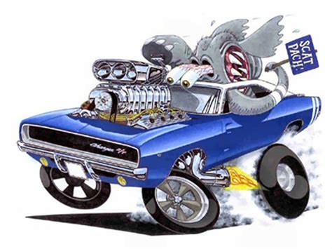 1968chargerscatpackcartoon 800×600 Art Cars Car Cartoon