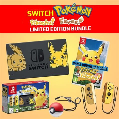 Nintendo Switch Pikachu And Eevee Edition With Pokémon Lets Go Pikachu