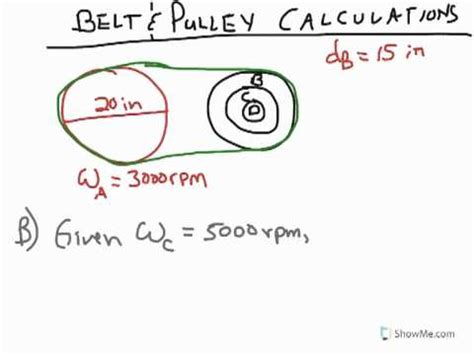 125 cm / 17.76 seeds = 7.04 cm. POE - Belt & Pulley Calculations - YouTube