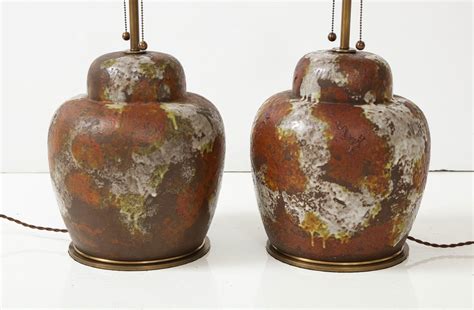 Paul Hanson Paul Hanson Mottled Glazed Ceramic Lamps
