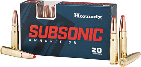 Hornady 80877 Subsonic 300 Blackout 190 Gr Sub X 20 Bx 10 Cs White