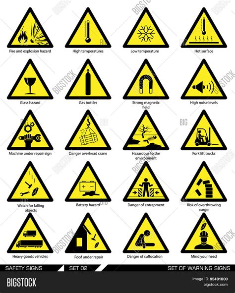 Set Safety Signs Vector And Photo Free Trial Bigstock