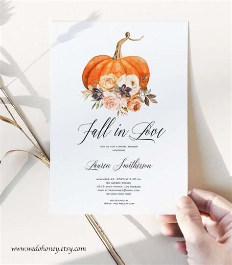 Fall Wedding Invitations With Pumpkins Printable Right Now