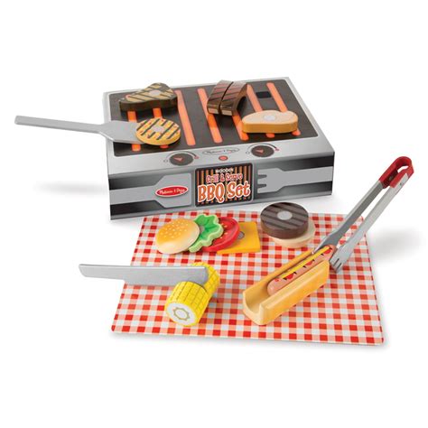 Melissa And Doug Wooden Grill And Serve Bbq Set