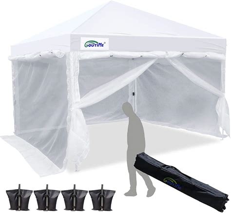 Buy Goutime Pop Up Canopy Tent With Mesh Sidewalls X Ft Ez Up
