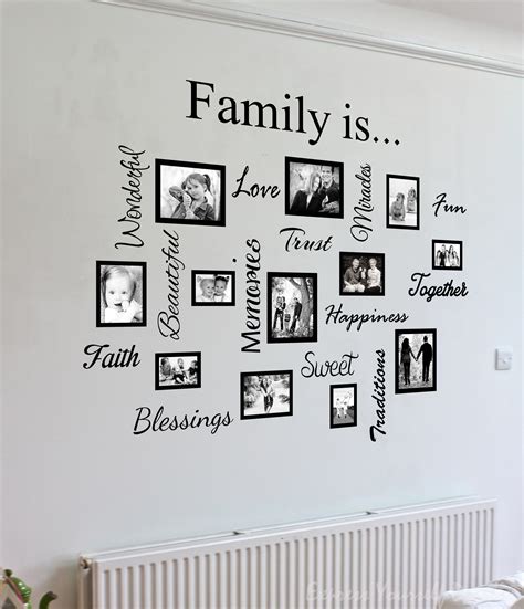 Family quote & picture frame gallery | Wall stickers family, Family wall decals, Family wall art