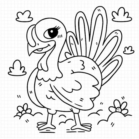 Premium Vector Hand Drawn Turkey Outline Illustration