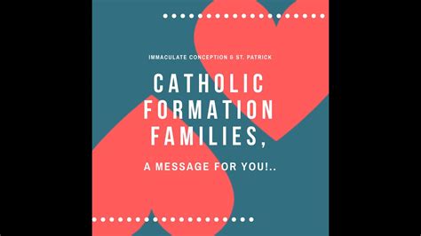 Catholic Formation 2020 A Message For Families Youtube