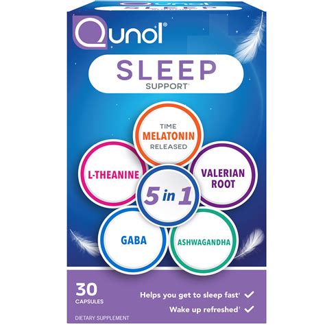 Qunol Sleep Support 5 In 1 Non Habit Forming Sleep Aid Supplement