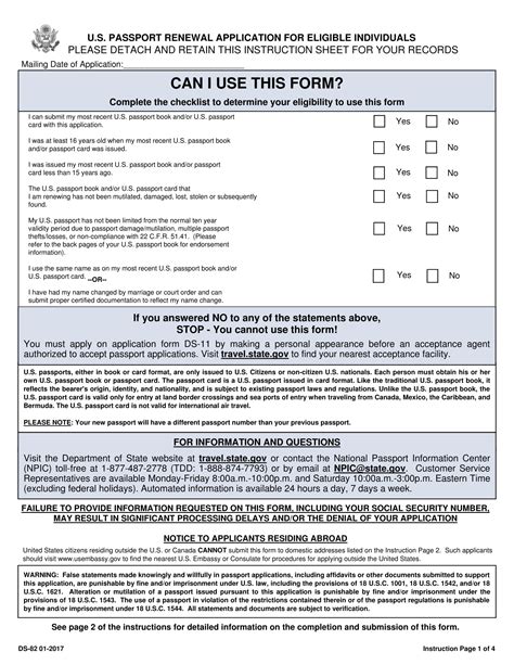 Us Passport Renewal Application For Eligible Individuals Wikiform