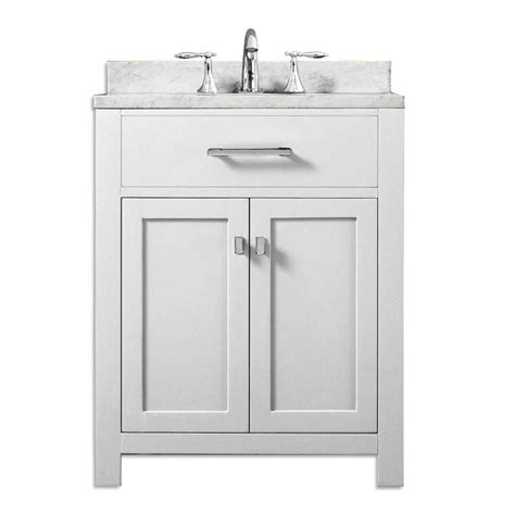 Reclaimed wood topped with a gray stone combines. Water Creation Madison 24 in. Vanity in Modern White with ...