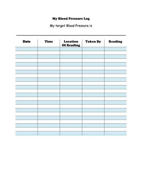 Top Printable Blood Pressure Log Barrett Website