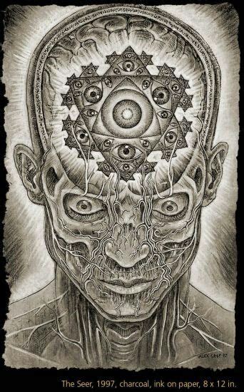 the seer {by alex grey 1997} metatronscube fractals tattoo ideas alex gray art alex