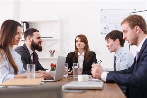 Business Corporate Meeting Of Young Successful Team With Female Boss