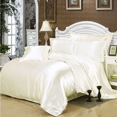 White Black Gold Gray Satin Duvet Cover Twinqueenking