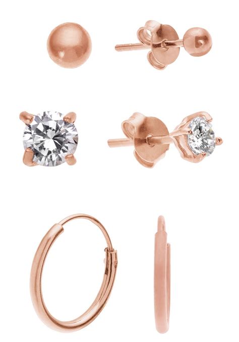 Buy Revere Rose Gold Plated Sterling Silver Hoop Earrings Womens Earrings Argos
