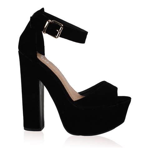 Brandi Black Platform High Heel Sandals