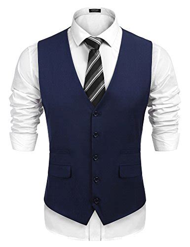 Buy COOFANDY Men S Business Suit Vest Slim Fit Skinny Wedding Waistcoat