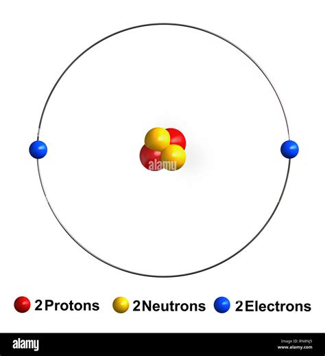 3d Render Of Atom Structure Of Helium Isolated Over White Background