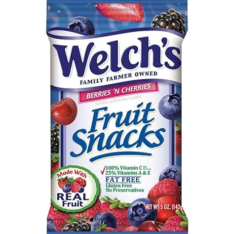 Welchs Gluten Free Berries N Cherries Fruit Snacks 5 Oz 12 Packs