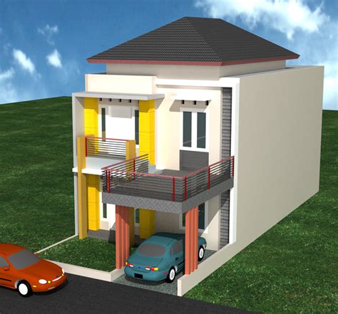 Desain rumah mungil di lahan terbatas 5x12 m, dengan 2 kamar. Minimalis Type 36 Desain Rumah 2 Lantai Minimalis Modern ...