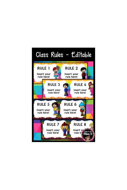 Rules Classroom Editable Posters Class Own Display