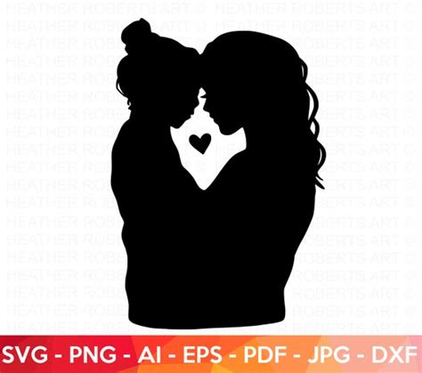 Mother Daughter Silhouette Svg Mom Svg Mother Daughter Etsy