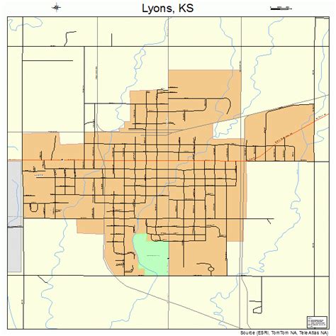 Lyons Kansas Street Map 2043525
