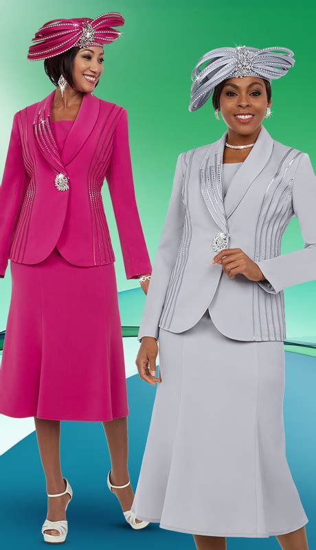 Fifth Sunday 52869 2pc Flared Ladies Skirt Suit With Embellished Shawl Lapel Womens Skirt