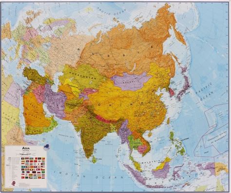 Maps International Asie Politická Nástěnná Mapa 120x100 Cm Mapy