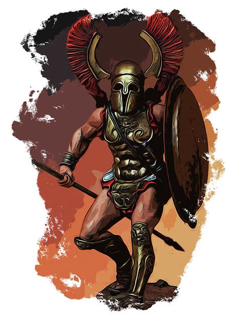 Ancient Spartan Warrior Painting By Am Fineartprints Pixels
