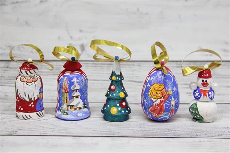 Ukrainian Wooden Christmas Tree Ornaments Hand Painted Home Etsy