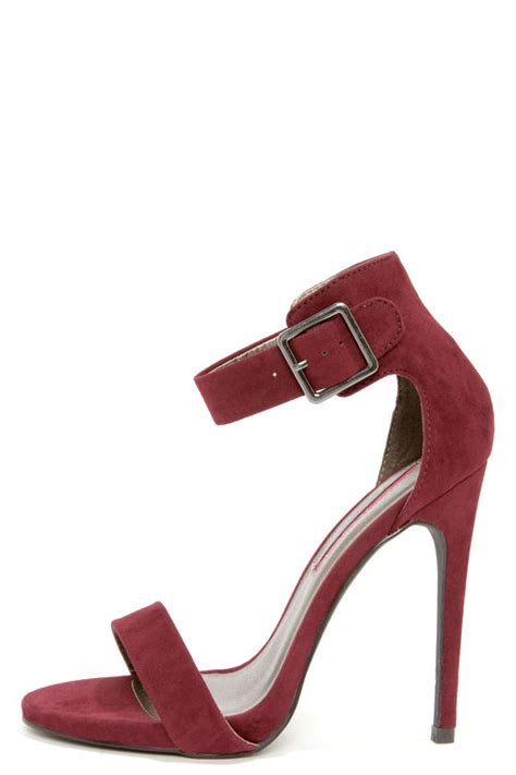 Sexy Burgundy Heels Ankle Strap Heels Dress Sandals 39 00 Lulus