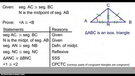 Isosceles Triangle Theorem Youtube