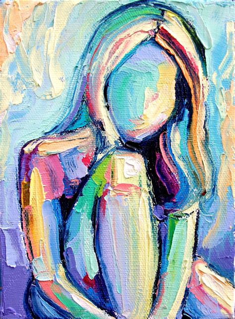 Abstract Nude Art Print Female Figure In Blue Tones X Etsy