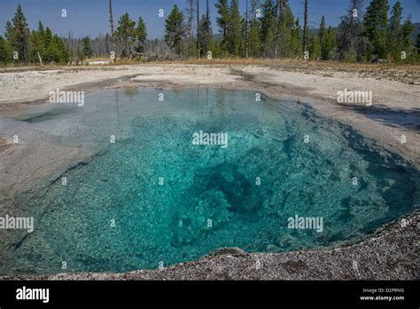 Yellowstone National Park Sapphire Pool With Crystal Clear Water That