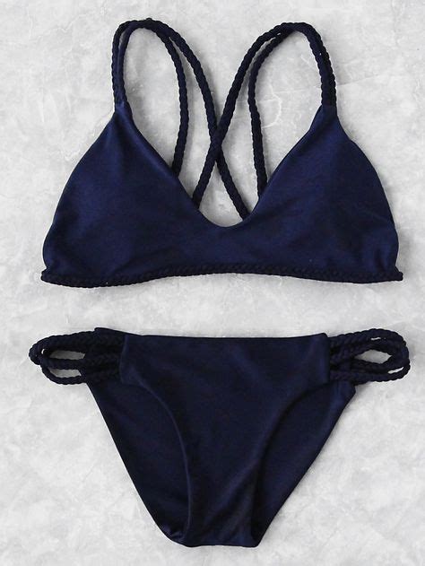 Shop Braided Strap Side Cutout Bikini Set Online Shein Offers Braided