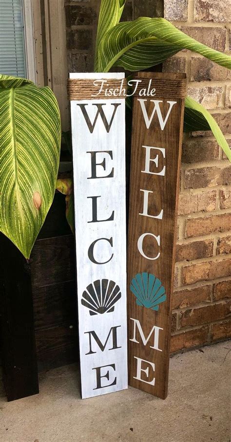 Shell Welcome Sign Welcome Seashell Sign Welcome Sign With Clam Shell