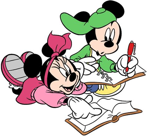 Back To School Clip Art Mickey Mouse Studying Coloring Png Download