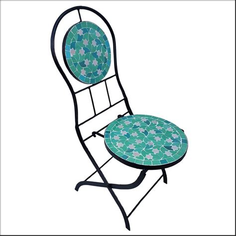 Moroccan Wrought Iron And Mosaic Folding Chairs Living Morocco