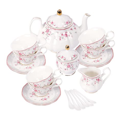 Buy Fanquare Vintage Porcelain Tea Set For Women Tea Party Tea Cup And Saucer Set For 6