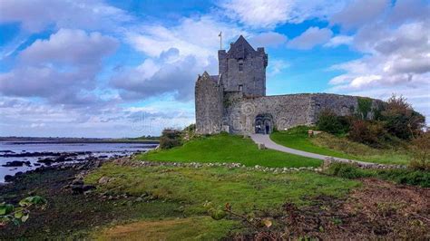 Dunguaire Castle On A Hill In County Galway Ireland Stock Image