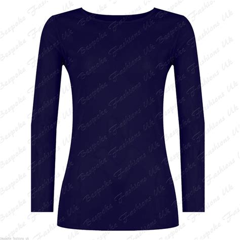 Ladies Womens Long Sleeve Sheer Mesh See Through Plain Top T Shirt Plus 8 20 Ebay