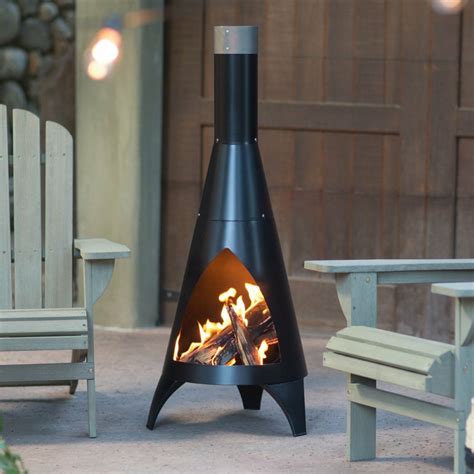 Modern Wood Burning Outdoor Steel Chiminea Fireplace Zincera