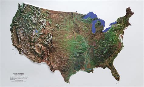 Satellite Image Raised Relief Map Of The United States Relief Map