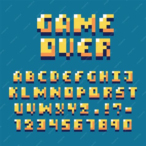 Premium Vector Pixel Video Game Letters Symbolic Bits Letters And